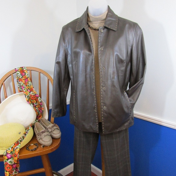 Caslon Jackets & Blazers - 🌟2X Host Pick 🌟 Vintage Lambskin Dark Brown Leather Jacket